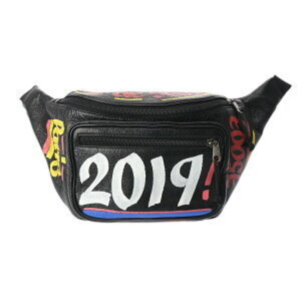Balenciaga Explorer Belt Bag Graffiti Black Leather Body